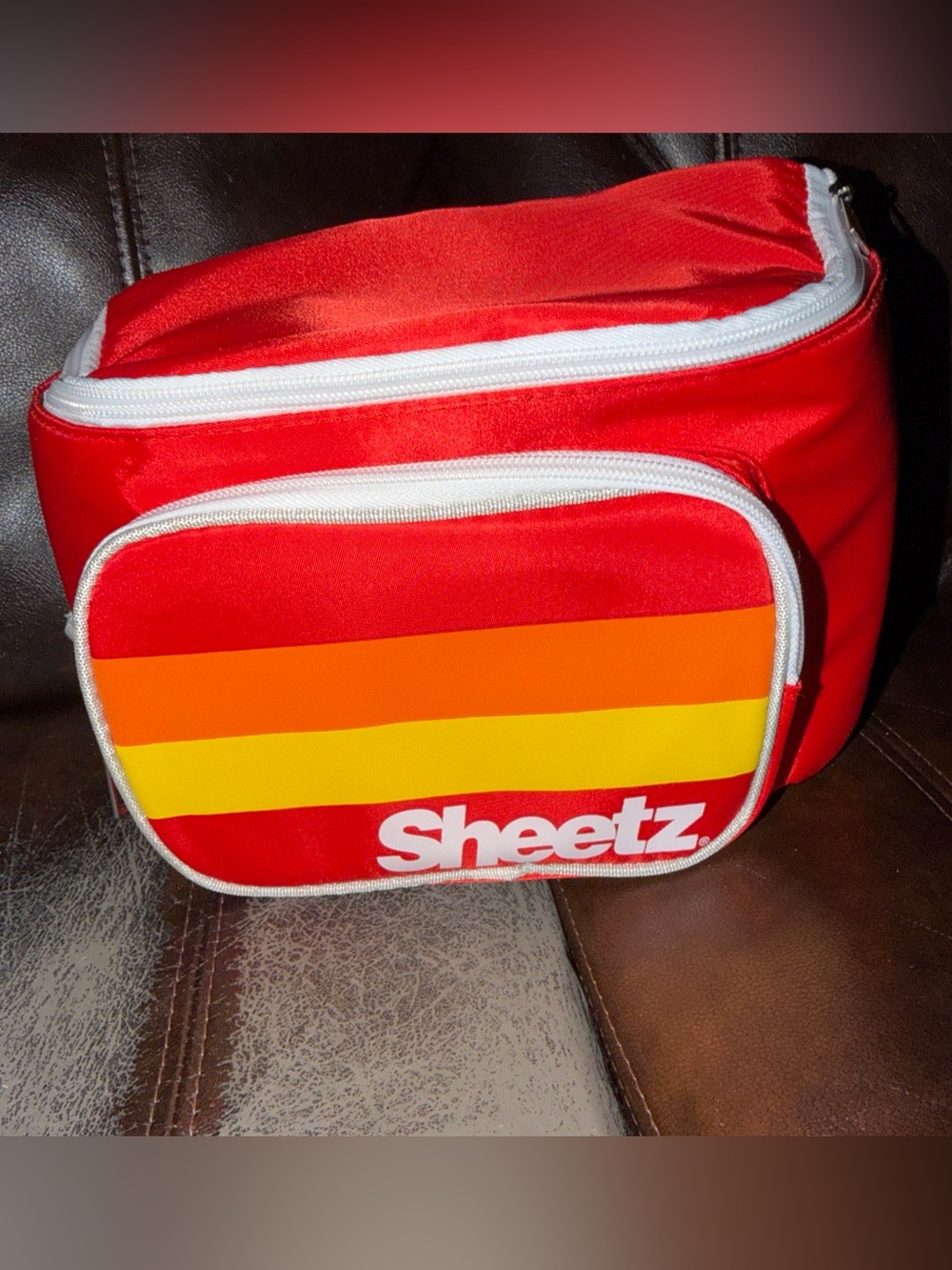Sheetz cooler lunch bag Red Retro Stripe Travel Pouch - Compact Organizer